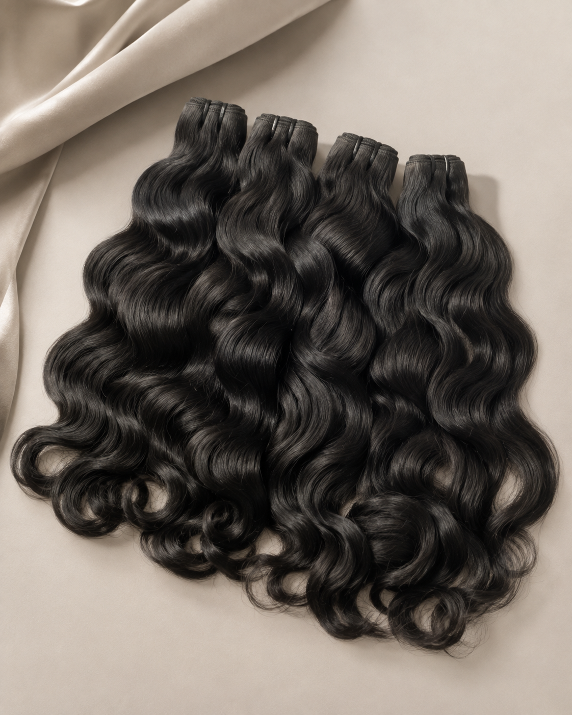 Paquets de cheveux ondulés naturels cambodgiens bruts